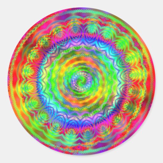 Sticker Rond Cible Tiedye (Devant)