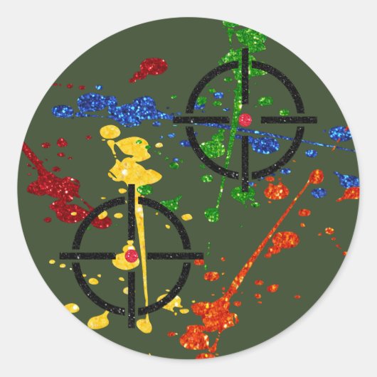 Sticker Rond Cibles de la parties scintillant de bal de peintur (Devant)