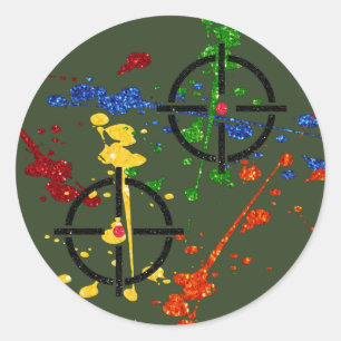 Sticker Rond Cibles de la parties scintillant de bal de peintur