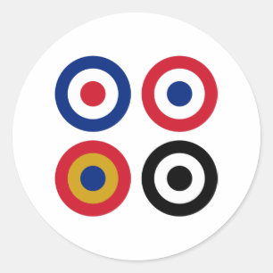 Sticker Rond Cibles de mode colorées