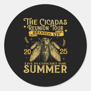 Sticker Rond Cicada Brood Xiv Été 2025 Réunion Tour d'été 2025