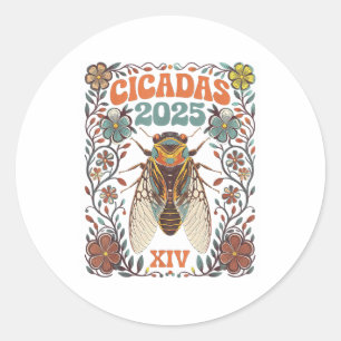 Sticker Rond Cicada Brood Xiv Été 2025 Réunion Tour d'été 2025