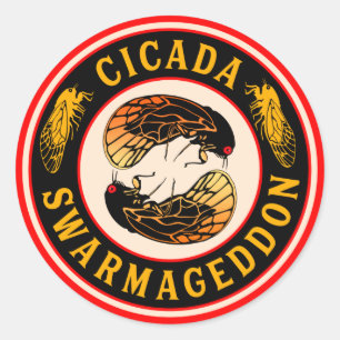 Sticker Rond Cicada Swarmageddon Funny Cicadas de retour