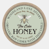 Sticker Rond Cidre de feu cru bio Honey chili thaïlandais Queen (Devant)