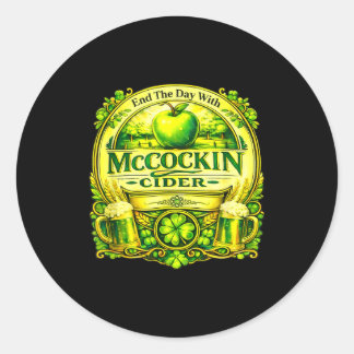 Sticker Rond Cidre Maccockin drôle de jour de la Saint-Patrick