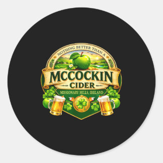 Sticker Rond Cidre Mccockin mccain humour drôle de la Saint-Pat