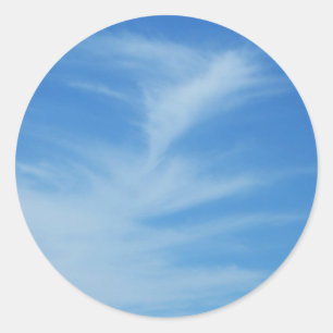 Sticker Rond Ciel bleu avec des nuages blancs, photo abstraite