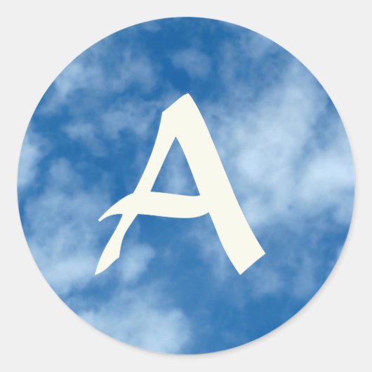 Sticker Rond Ciel bleu avec nuages Photo initiale (Devant)