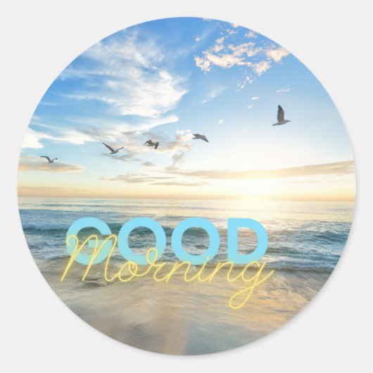 Sticker Rond Ciel bleu du matin (Devant)