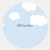 Sticker Rond Ciel bleu, Modèle de nuages blancs fluides (Devant)