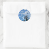 Sticker Rond Ciel bleu nuages blancs Aigle Oiseaux Herbe (Sac)