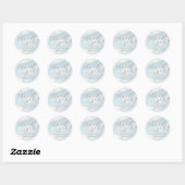 Sticker Rond Ciel bleu nuageux élégant pour une Baby Shower de  (Feuille)