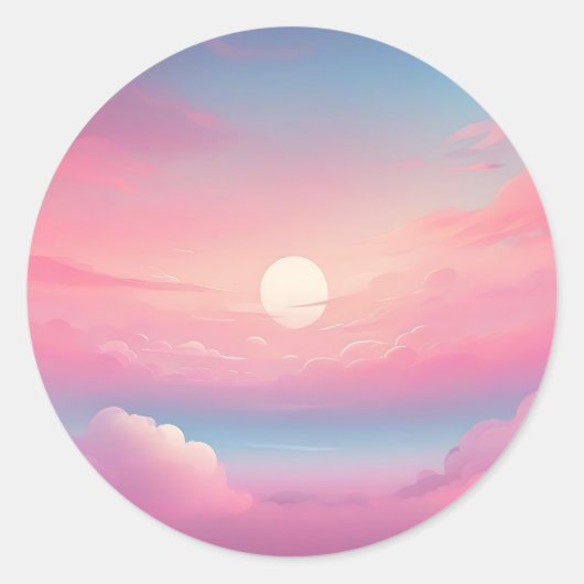 Sticker Rond Ciel de nuages calmes (Devant)