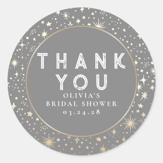 Sticker Rond Ciel de nuit étoilé Merci céleste (Devant)