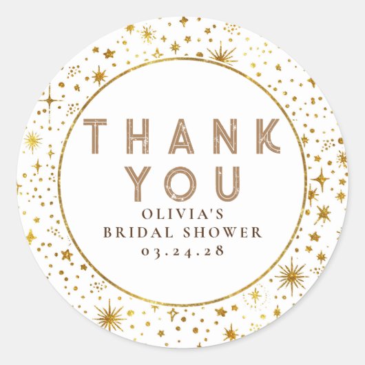 Sticker Rond Ciel de nuit étoilé Merci céleste (Devant)