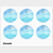 Sticker Rond Ciel envoyé Baby shower bleu Favoriser (Feuille)