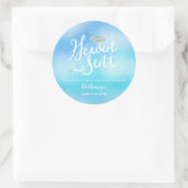 Sticker Rond Ciel envoyé Baby shower bleu Favoriser (Sac)