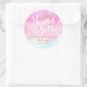 Sticker Rond Ciel envoyé Baby shower rose Favoriser (Sac)