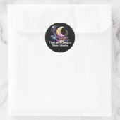 Sticker Rond Ciel nocturne chic croissant de lune étoiles (Sac)