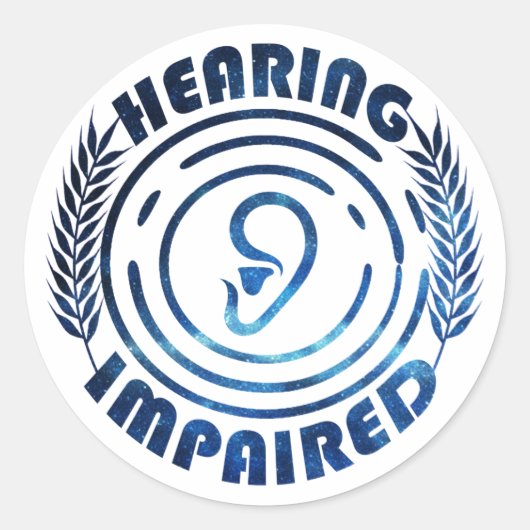 Sticker Rond Ciel nocturne - Handicap auditif (Devant)