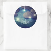 Sticker Rond Ciel nocturne rêve étoile suspendu brillant bleu r (Sac)