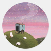 Sticker Rond Ciel rouge (Devant)