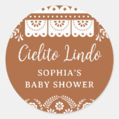 Sticker Rond Cielito Lindo Talavera Baby shower mexicain (Devant)