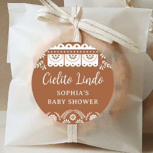 Sticker Rond Cielito Lindo Talavera Baby shower mexicain