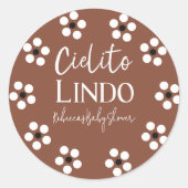 Sticker Rond Cielito Lindo Talavera Baby shower mexicain Fiesta (Devant)
