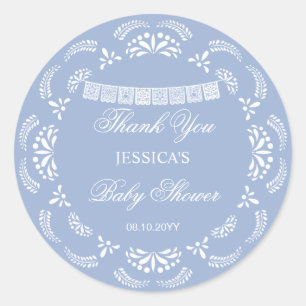 Sticker Rond Cielito Lindo Talavera Garçon Baby Shower Mexicain