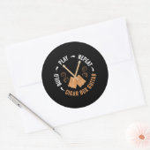 Sticker Rond Cigar Box Guitar Build Play Repeat Cbg (Enveloppe)