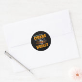 Sticker Rond Cigares Avec Chance Whiskey Drinker (Enveloppe)