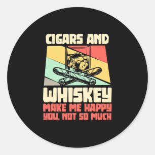 Sticker Rond Cigars and whiskey