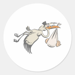 Sticker Rond Cigogne