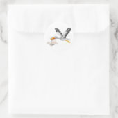 Sticker Rond cigogne et bébé (Sac)