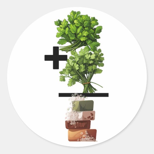 Sticker Rond Cilantro Math - Drôle Anti-Cilantro (Devant)