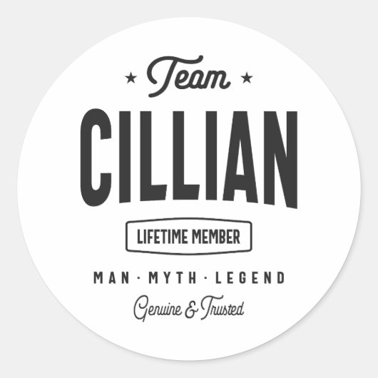 Sticker Rond Cillian Lifetime Membre Nom personnalisé Cillian (Devant)