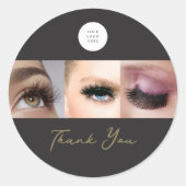 Sticker Rond Cils de photo de script noir Entreprise (Devant)