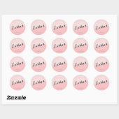 Sticker Rond Cils élégants modernes rose gold pailletés rose (Feuille)