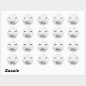 Sticker Rond Cils Extensions de cils Argent Beauté Sur mesure (Feuille)