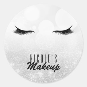 Sticker Rond Cils Extensions de cils Beauté Argenté Sur-mesure