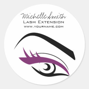 Sticker Rond cils longs de l'oeil pourpre Icône d'extension Las