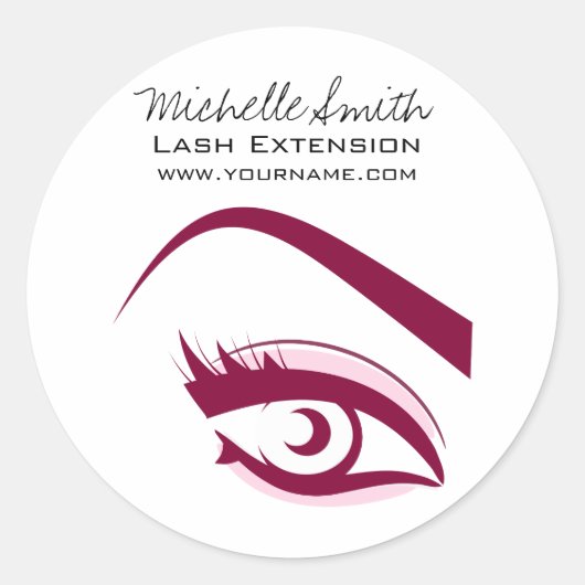 Sticker Rond cils longs de l'oeil pourpre Icône d'extension Las (Devant)