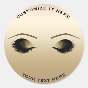 Sticker Rond Cils Makeup Brillants Perle Dorée Glam