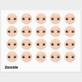 Sticker Rond Cils Makeup Pêche & Or Soirée Beauté (Feuille)