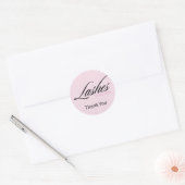 Sticker Rond Cils Script Rose Pâle Merci Entreprise (Enveloppe)