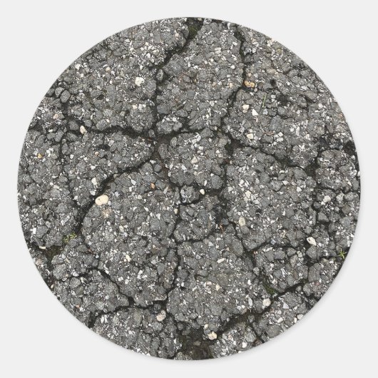 Sticker Rond Ciment de pavage de rue d'asphalte noir (Devant)