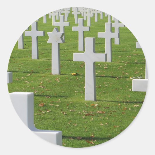 Sticker Rond Cimetière américain en Normandie (Devant)