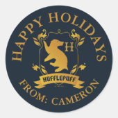Sticker Rond Cimetière de maison HUFFLEPUFF™ Orné | Joyeuses fê (Devant)