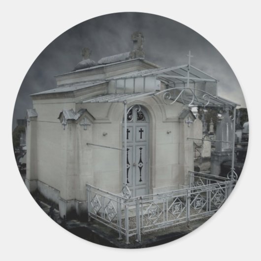 Sticker Rond Cimetière gothique (Devant)